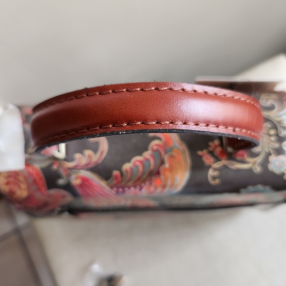 Patricia Nash Vintage Italian Floral Paisley Satchel NWT W Clip On Earrings - Picture 9 of 15